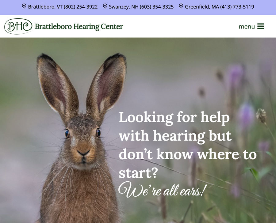 Brattleboro Hearing Website Homepage